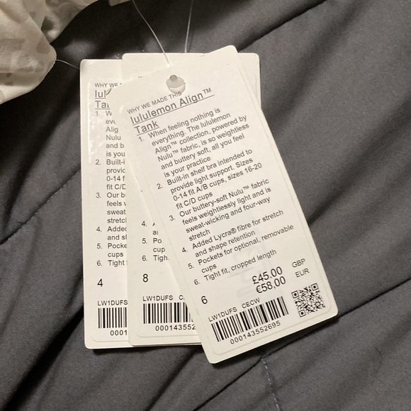 NWT Lululemon Align Crop Tank with Built Bra - Cheetah Camo White - Size 6 and 8 - Picture 7 of 9